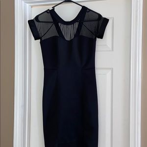 Mesh Top Black Bodycon Dress